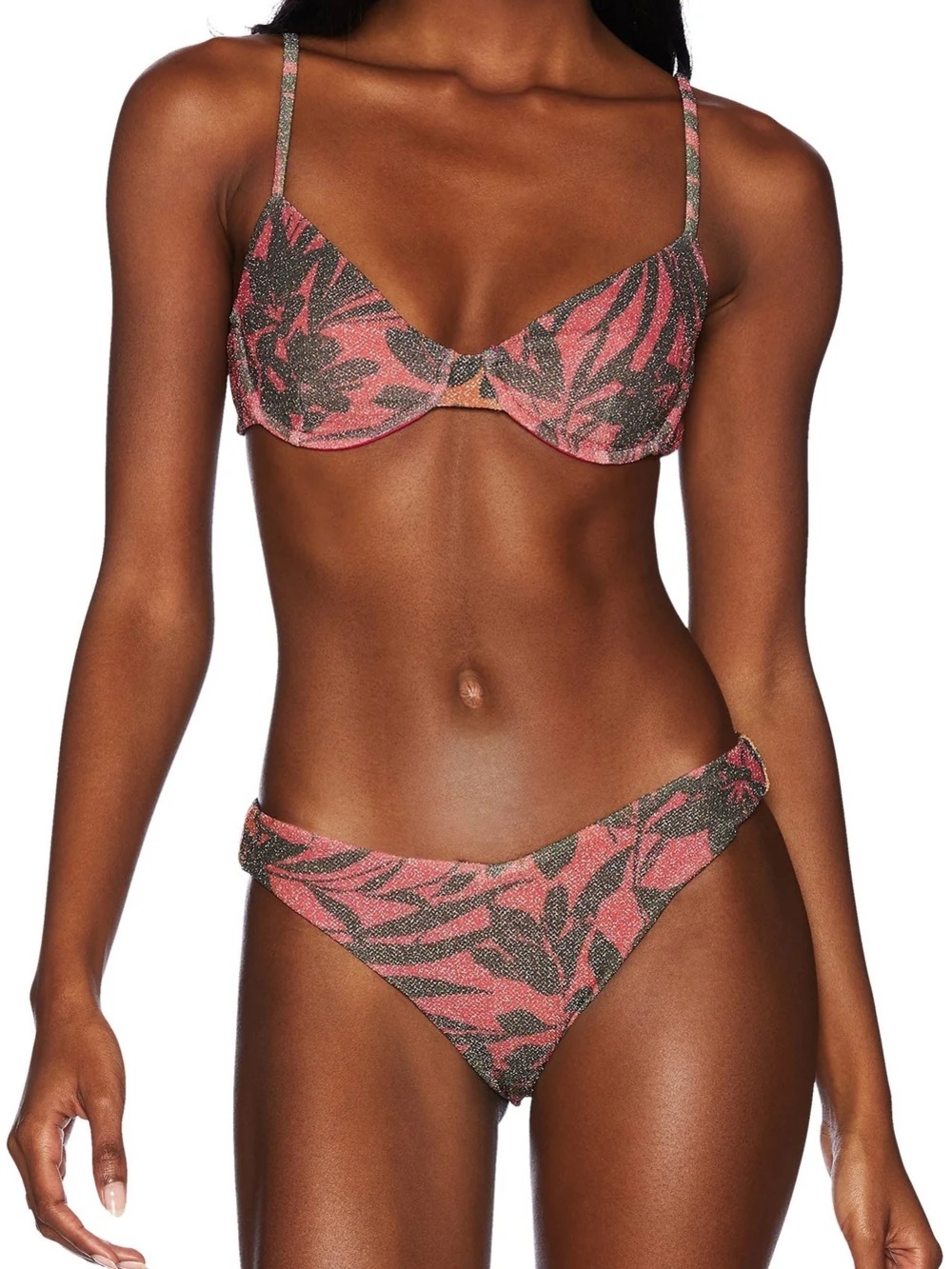 Beach riot Vanessa hibiscus shine bikini size XS swimwear full set